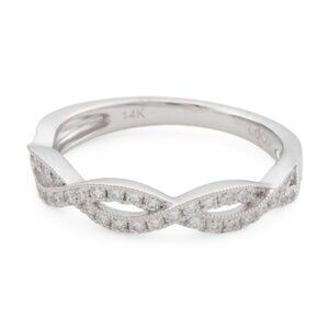 ORO LEONI 14kt Gold Diamond Swirl Band Ring